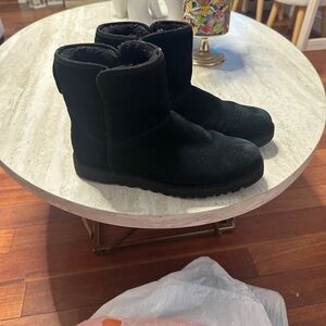 UGG Black Suede Mid-Calf Boots